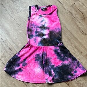 Dori Creations Pink and Black Tie-Dye Dress